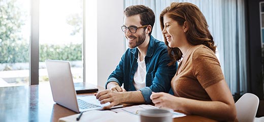 Young couple budgeting finance